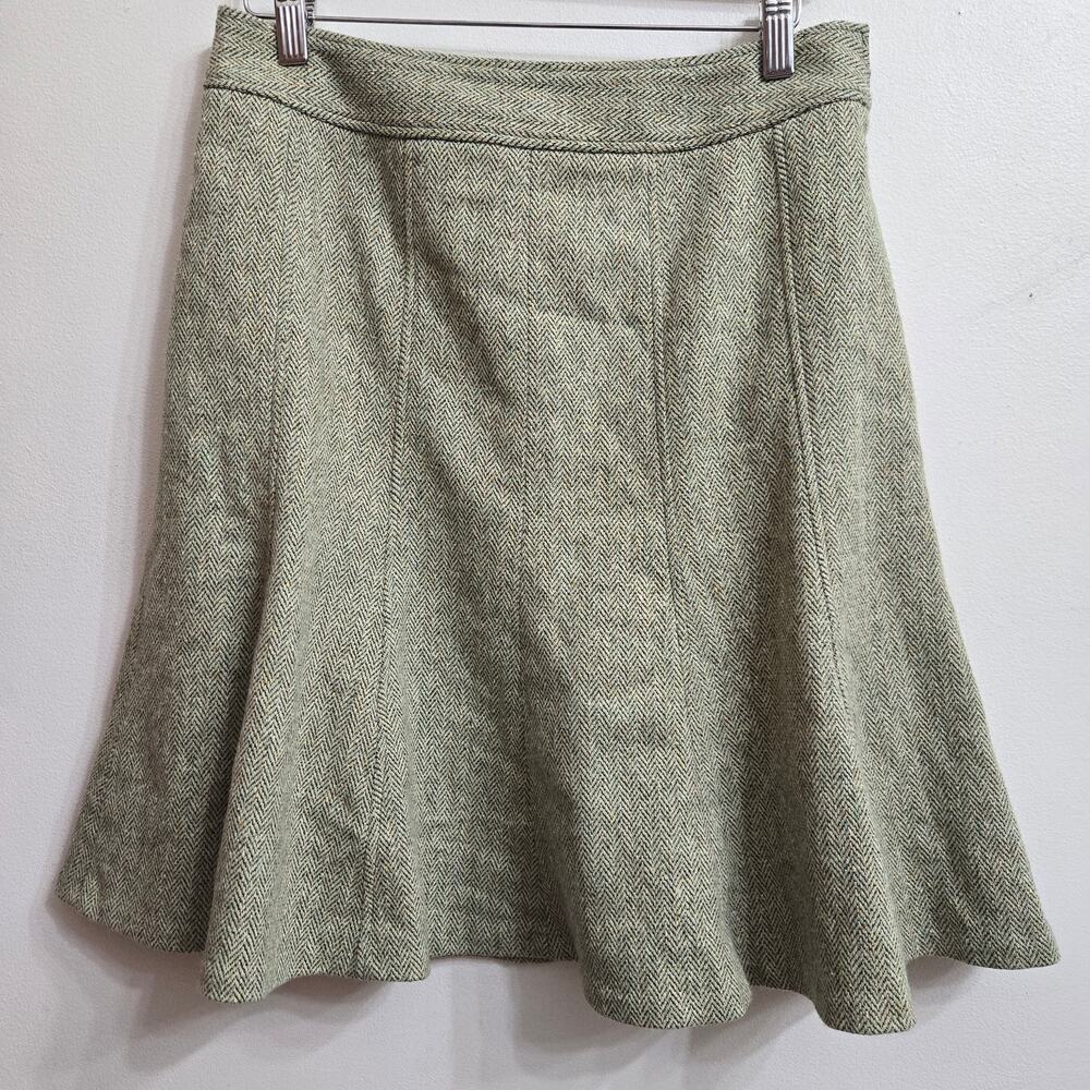 Ann Taylor Y2K Academia Equestrian English Countryside Wool Blend Tweed Skirt 8P